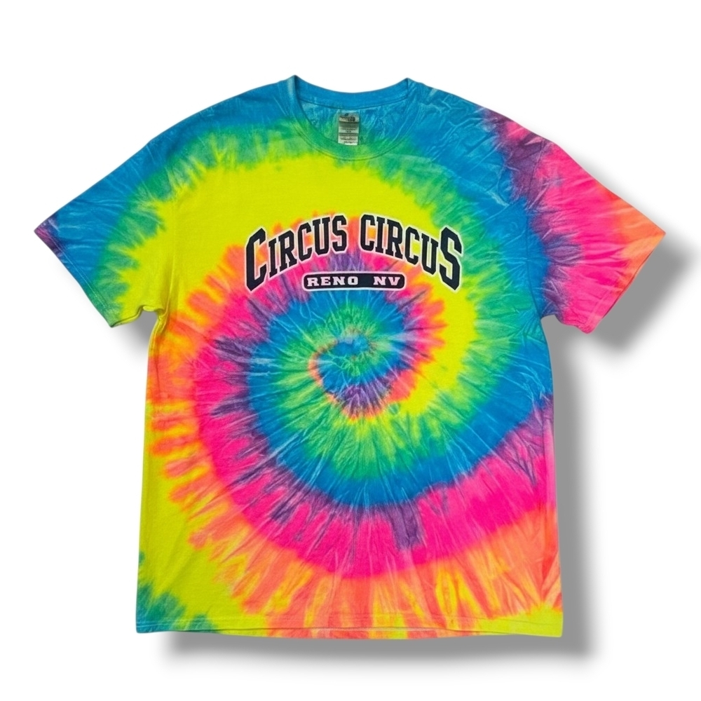 Circus Circus Reno adult Unisex men's women's tie-dye graphic print t-shirt